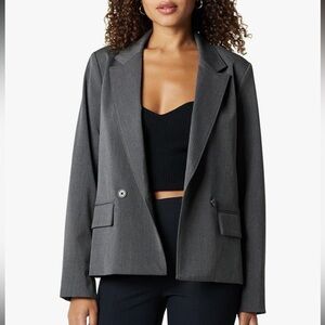 NWT The Drop Liza Relaxed Double Breasted Blazer, Heather Grey, Size M Chic